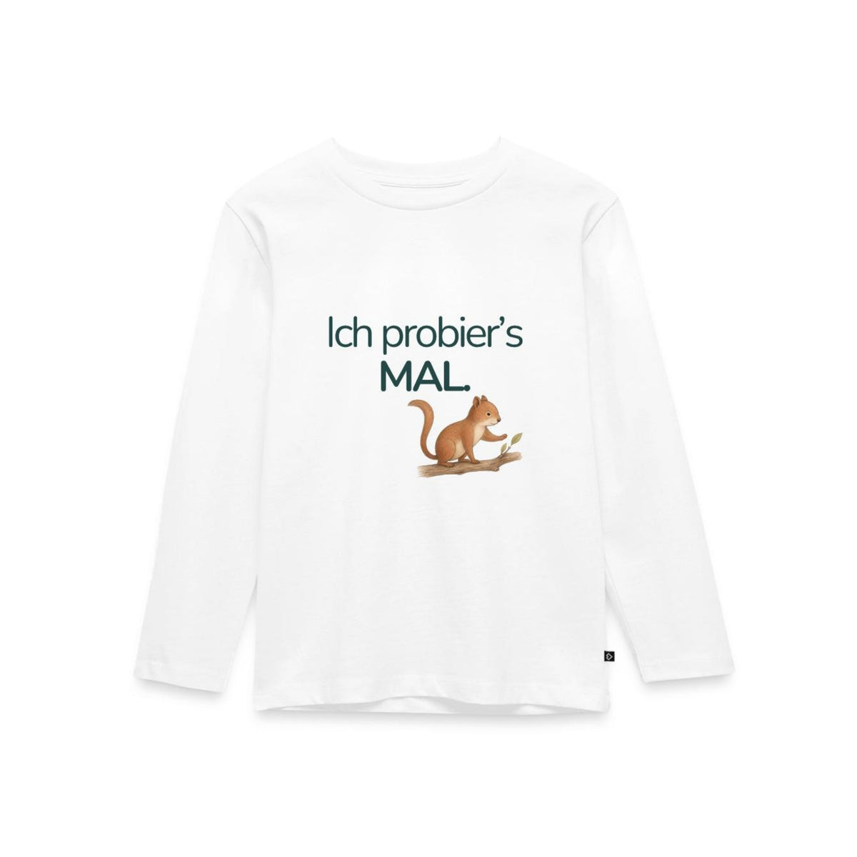 Premium Kinder Langarmshirt Eichhörnchen "Ich probier's mal"