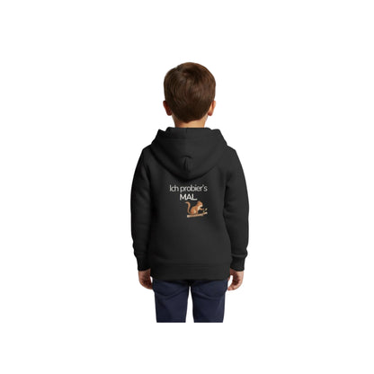 Premium Kinder Kapuzenjacke Eichhörnchen "Ich probier's mal"