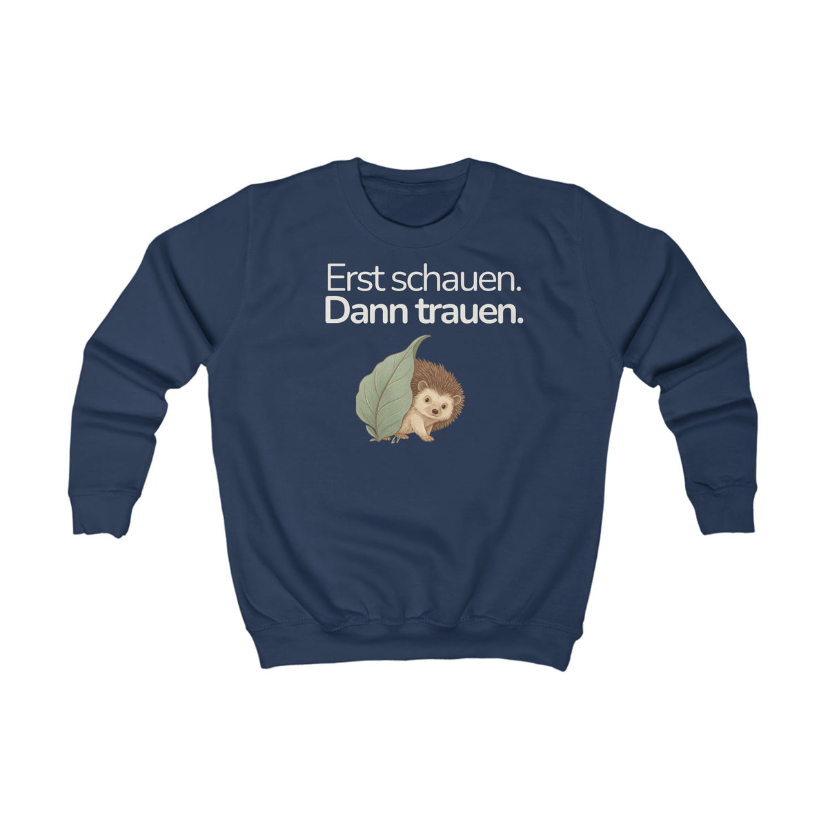Dunkelblaues Kinder Sweatshirt mit Bär und Spruch Ich darf Pause machen