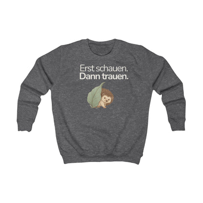 Dunkelgraues Kinder Sweatshirt mit Bär und Spruch Ich darf Pause machen