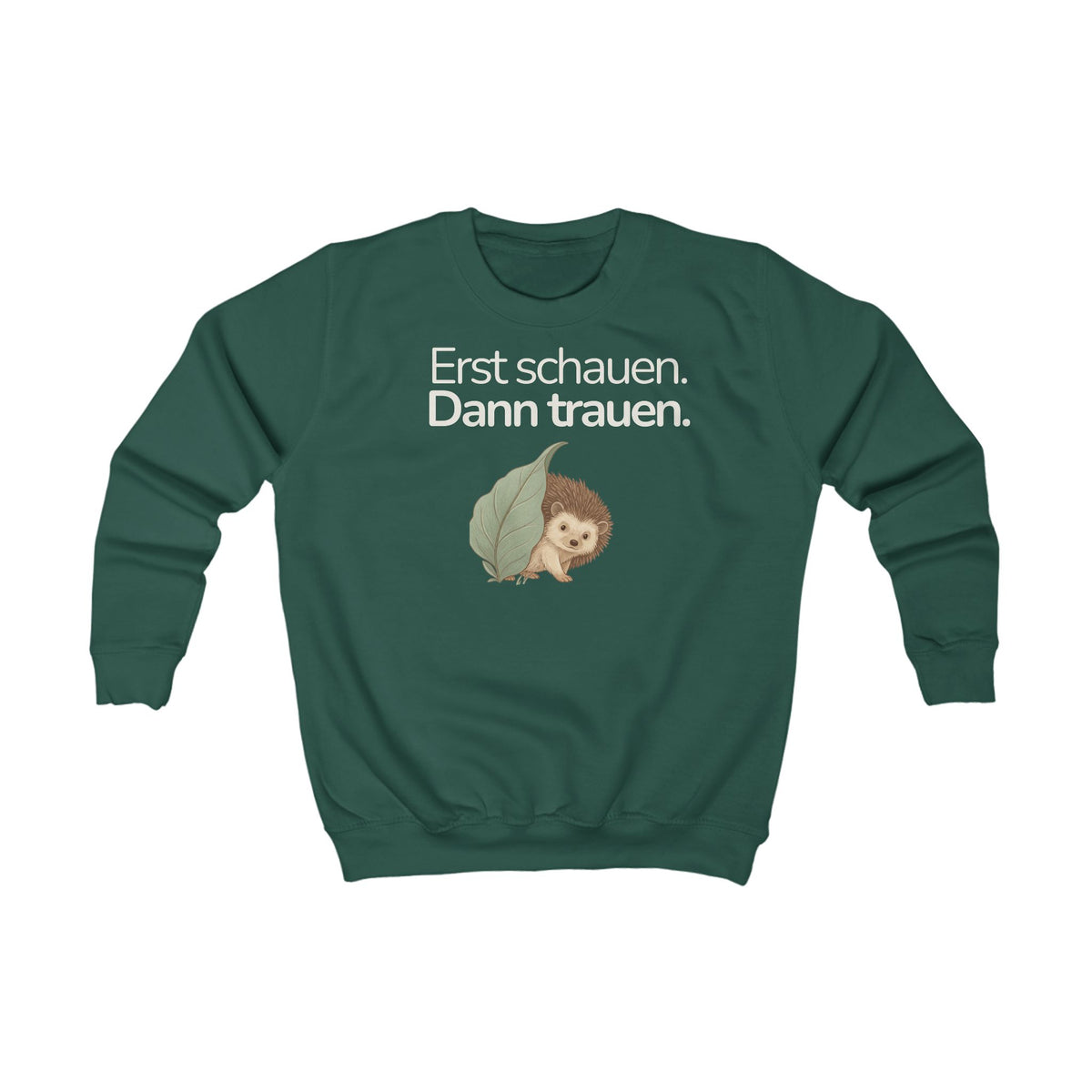 Dunkelgrünes Kinder Sweatshirt mit Bär und Spruch Ich darf Pause machen