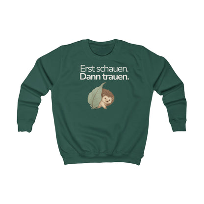 Dunkelgrünes Kinder Sweatshirt mit Bär und Spruch Ich darf Pause machen