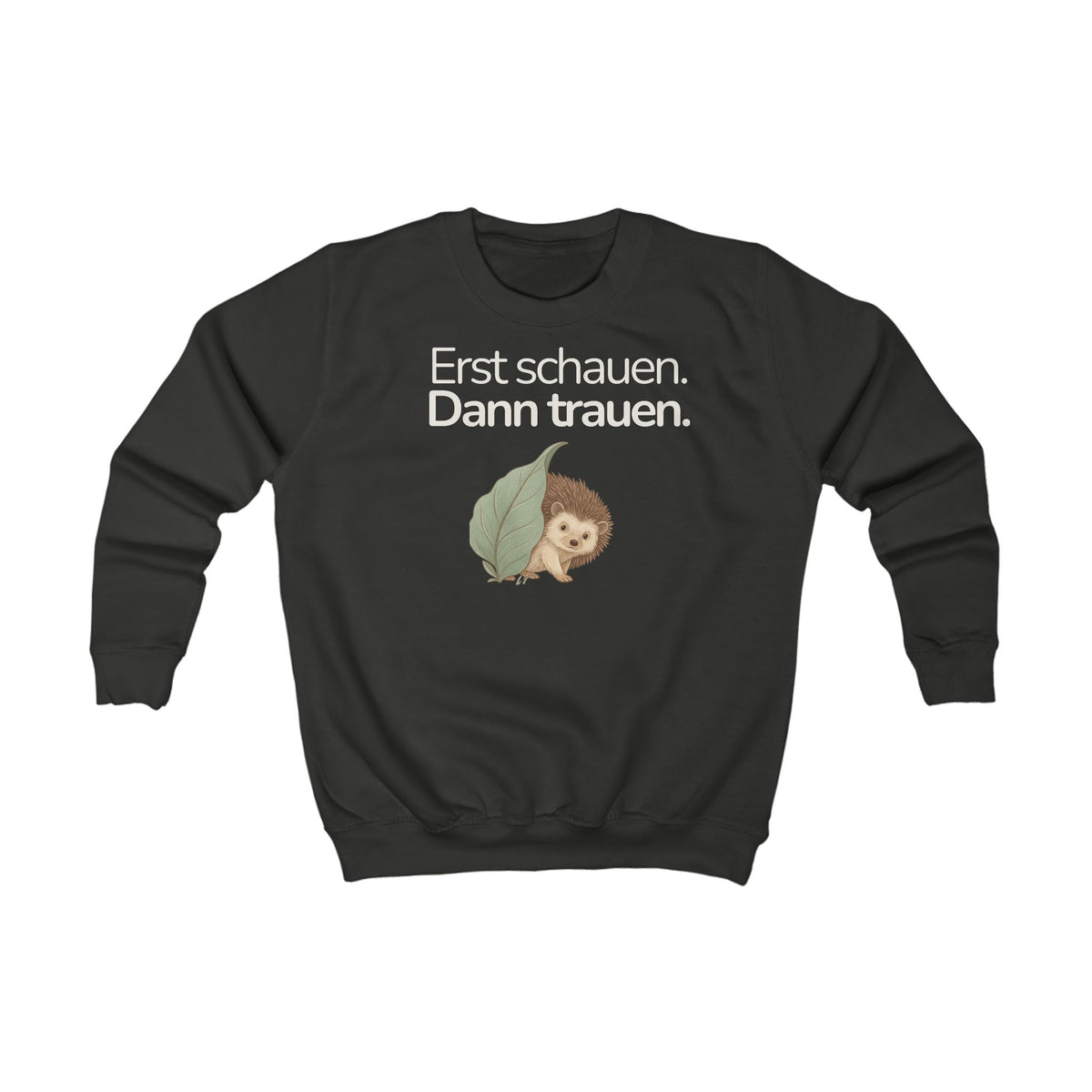 Schwarzes Kinder Sweatshirt mit Bär und Spruch Ich darf Pause machen