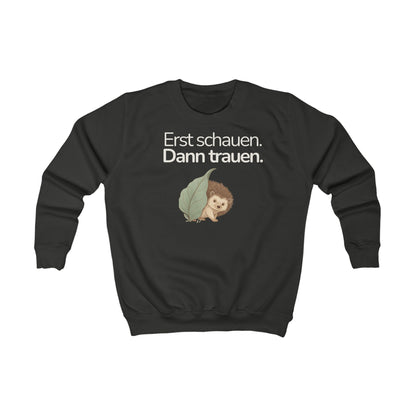 Schwarzes Kinder Sweatshirt mit Bär und Spruch Ich darf Pause machen