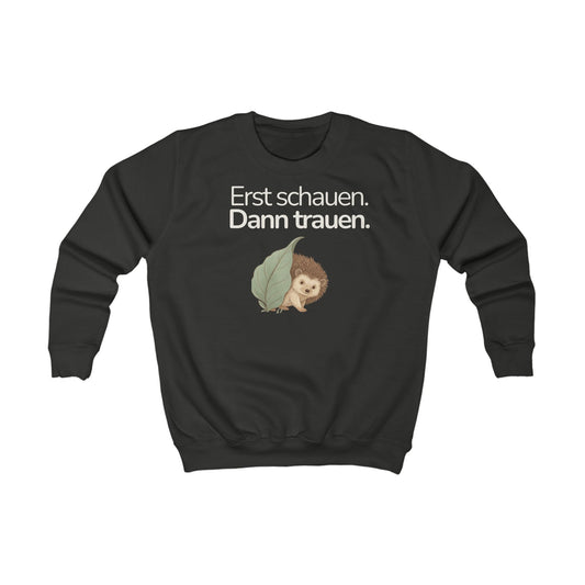 Schwarzes Kinder Sweatshirt mit Bär und Spruch Ich darf Pause machen