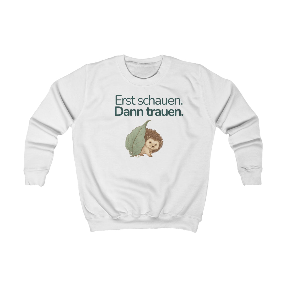 Weißes Kinder Sweatshirt mit Bär und Spruch Ich darf Pause machen