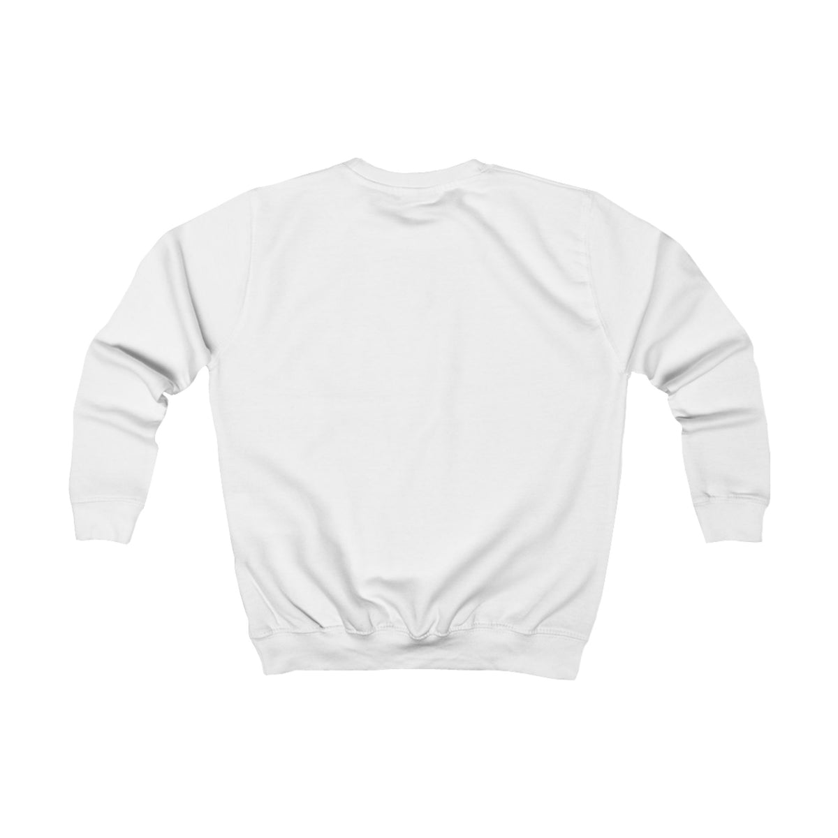 Rückseite eines weißen Kinder Sweatshirt 