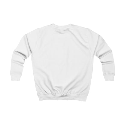 Rückseite eines weißen Kinder Sweatshirt 