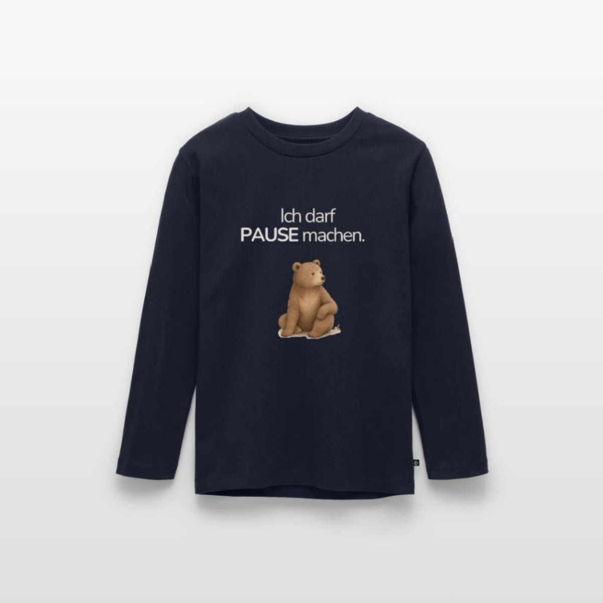Premium Kinder Langarmshirt Bär "Ich darf Pause machen"
