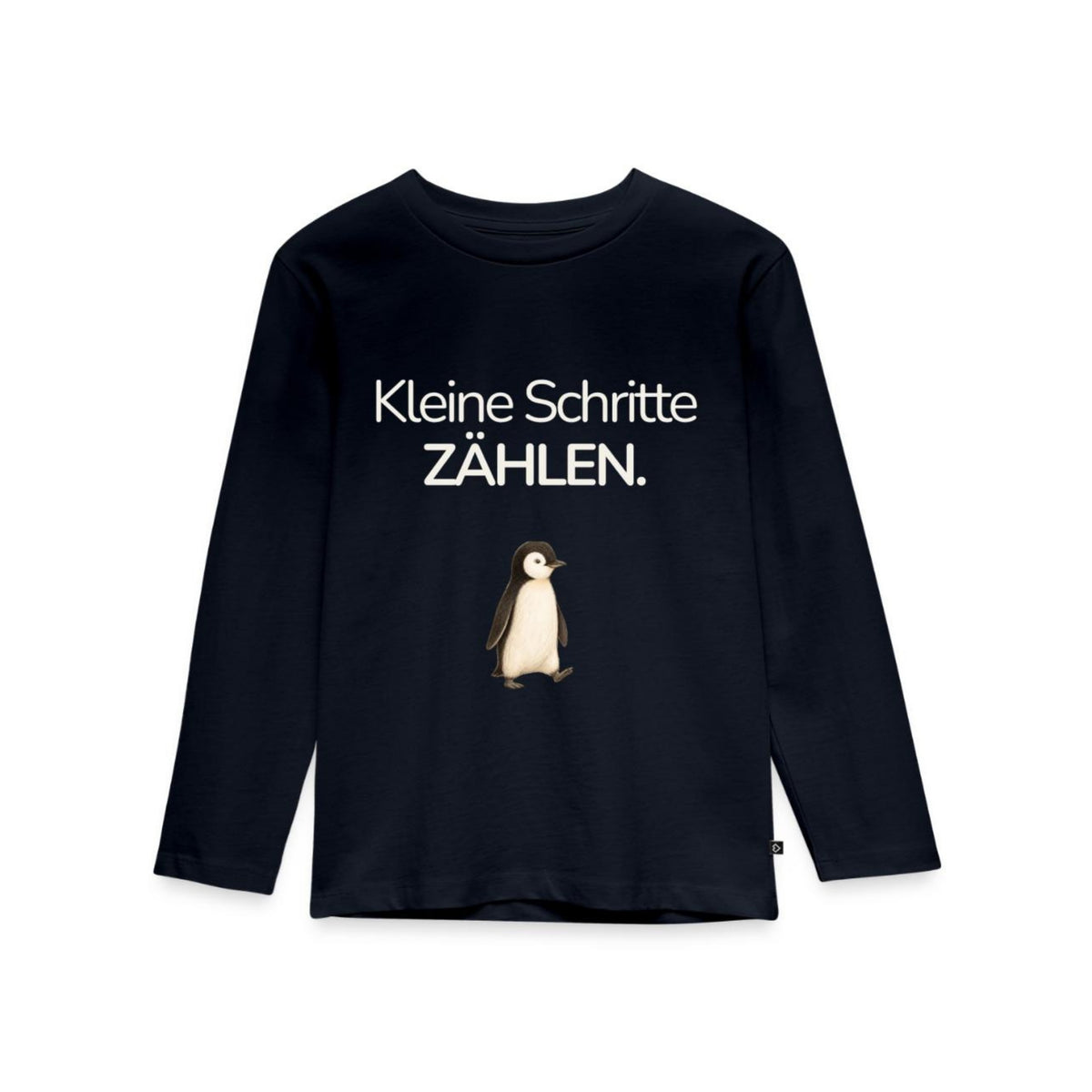 Premium Kinder Langarmshirt Pinguin „Kleine Schritte zählen"