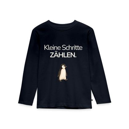 Premium Kinder Langarmshirt Pinguin „Kleine Schritte zählen"