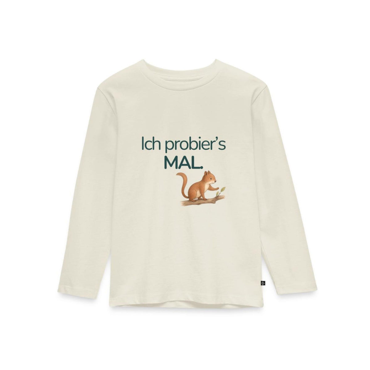 Premium Kinder Langarmshirt Eichhörnchen "Ich probier's mal"