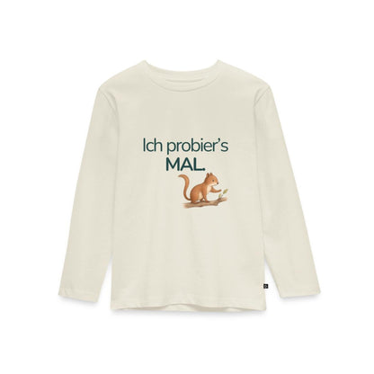 Premium Kinder Langarmshirt Eichhörnchen "Ich probier's mal"