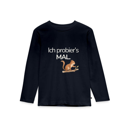 Premium Kinder Langarmshirt Eichhörnchen "Ich probier's mal"