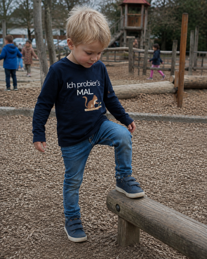 Premium Kinder Langarmshirt Eichhörnchen "Ich probier's mal"