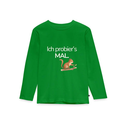 Premium Kinder Langarmshirt Eichhörnchen "Ich probier's mal"