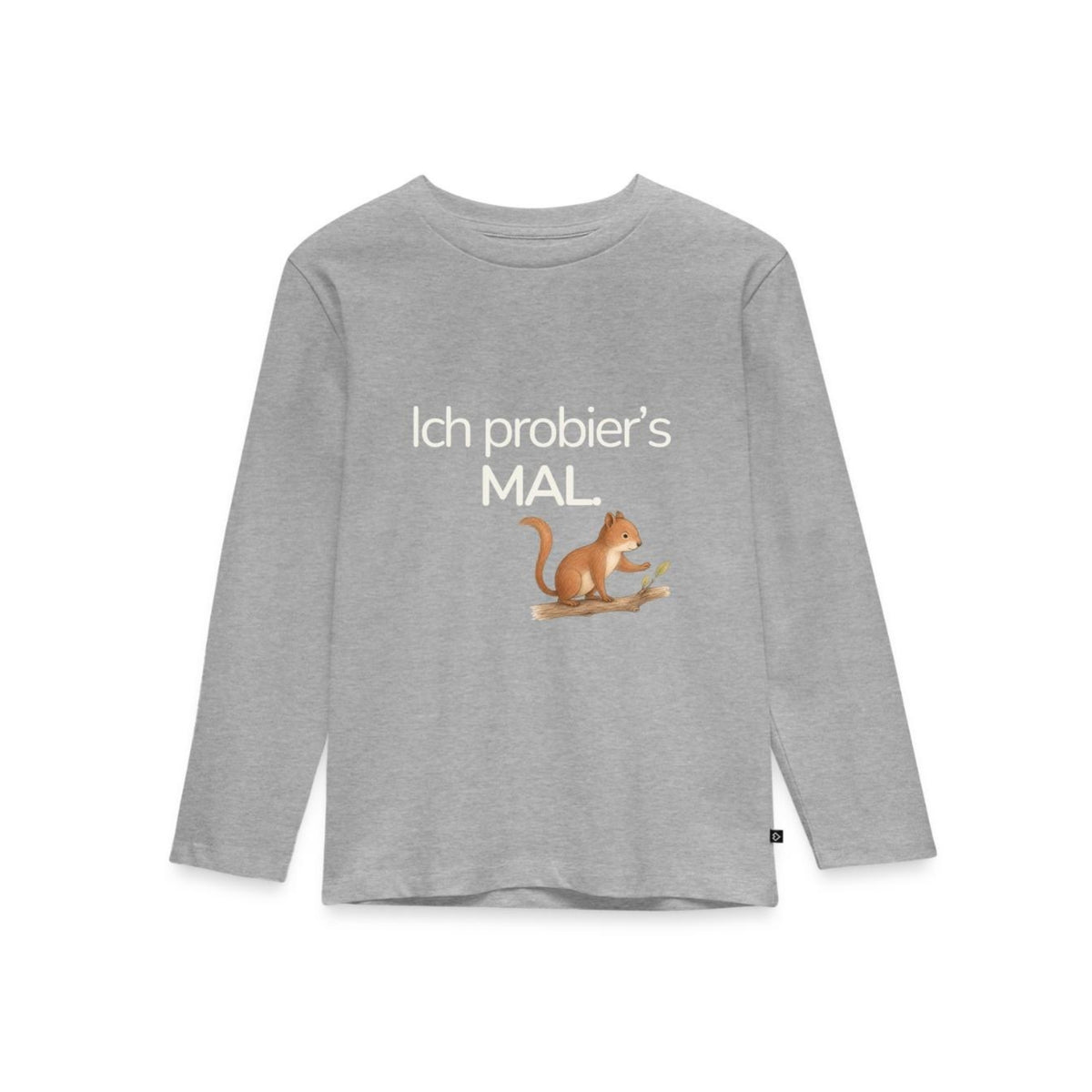 Premium Kinder Langarmshirt Eichhörnchen "Ich probier's mal"