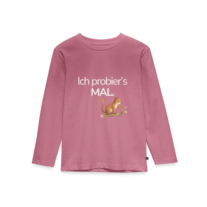Premium Kinder Langarmshirt Eichhörnchen "Ich probier's mal"