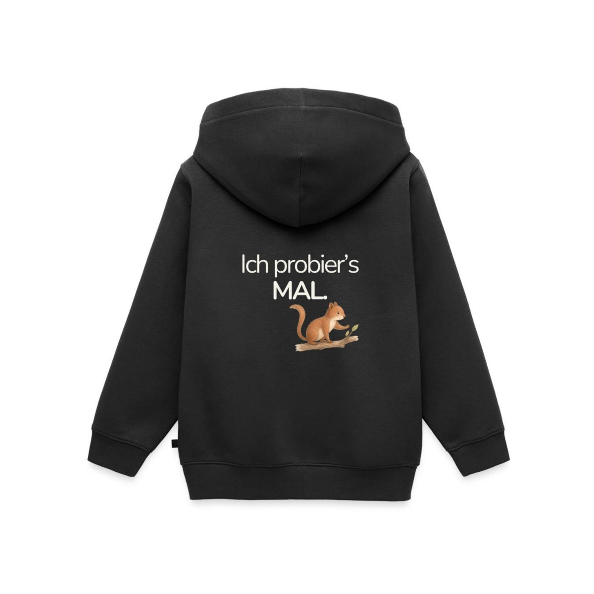 Premium Kinder Kapuzenjacke Eichhörnchen "Ich probier's mal"