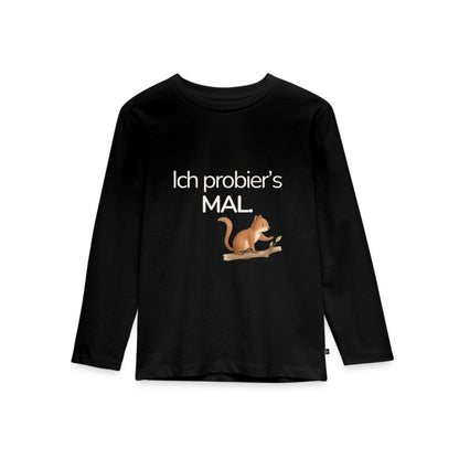 Premium Kinder Langarmshirt Eichhörnchen "Ich probier's mal"