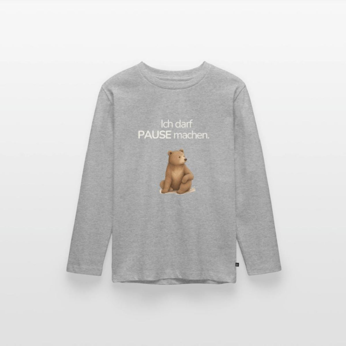 Premium Kinder Langarmshirt Bär "Ich darf Pause machen"