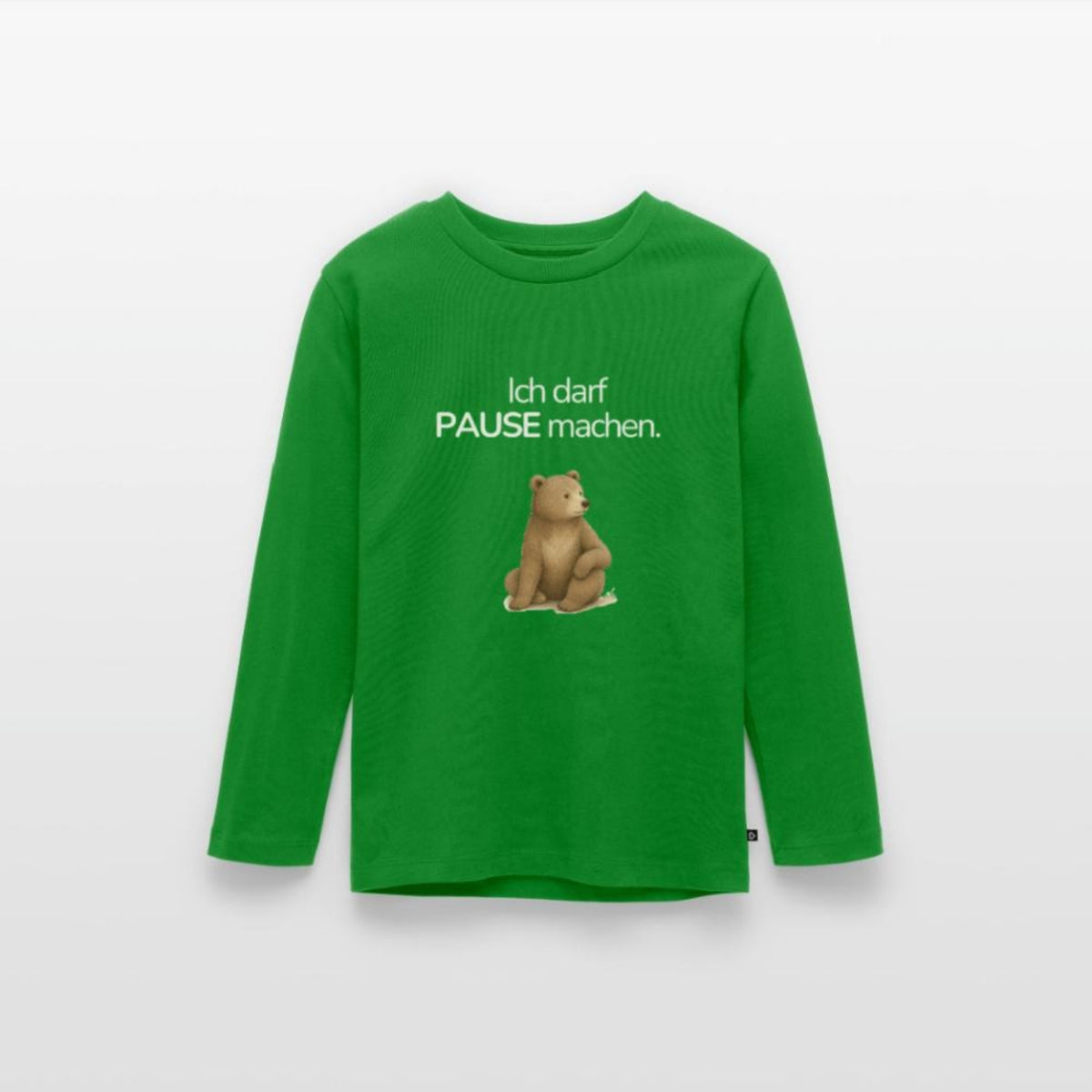 Premium Kinder Langarmshirt Bär "Ich darf Pause machen"