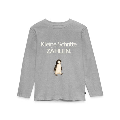 Premium Kinder Langarmshirt Pinguin „Kleine Schritte zählen"