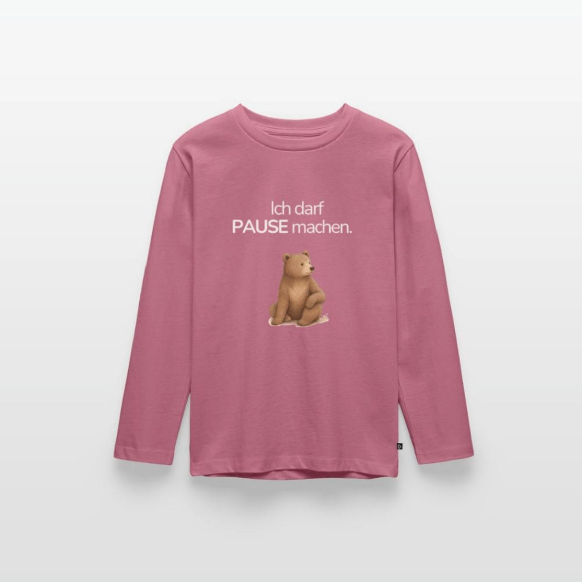 Premium Kinder Langarmshirt Bär "Ich darf Pause machen"