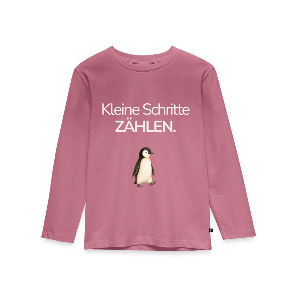 Premium Kinder Langarmshirt Pinguin „Kleine Schritte zählen"