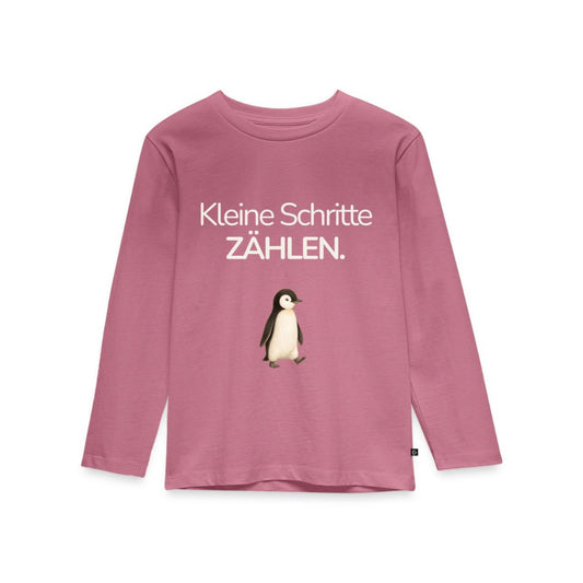 Premium Kinder Langarmshirt Pinguin „Kleine Schritte zählen"