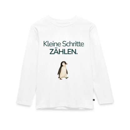 Premium Kinder Langarmshirt Pinguin „Kleine Schritte zählen"