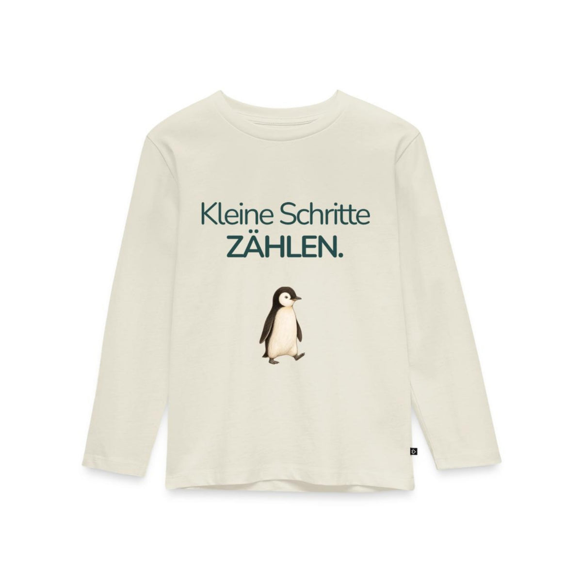 Premium Kinder Langarmshirt Pinguin „Kleine Schritte zählen"