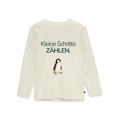 Premium Kinder Langarmshirt Pinguin „Kleine Schritte zählen"