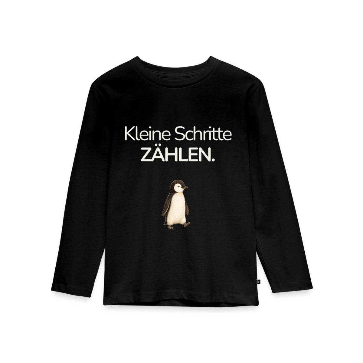 Premium Kinder Langarmshirt Pinguin „Kleine Schritte zählen"