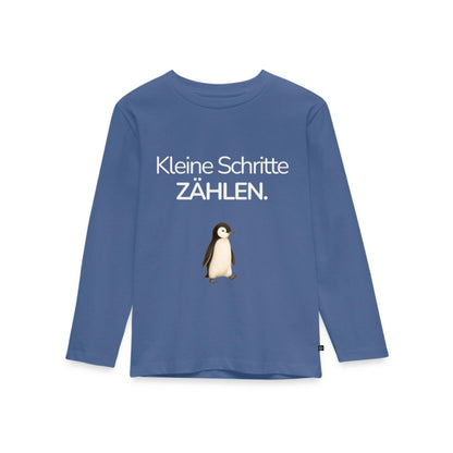 Premium Kinder Langarmshirt Pinguin „Kleine Schritte zählen"
