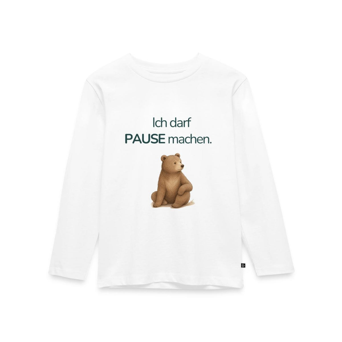 Premium Kinder Langarmshirt Bär "Ich darf Pause machen"