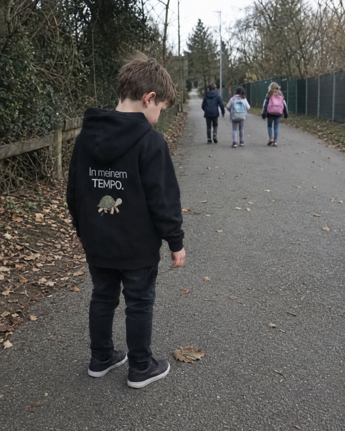 Premium Kinder Kapuzenjacke Schildkröte "In meinem Tempo"
