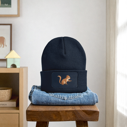 Kinder Recycelter Beanie mit Eichhörnchen -  „Ich probier’s mal.“