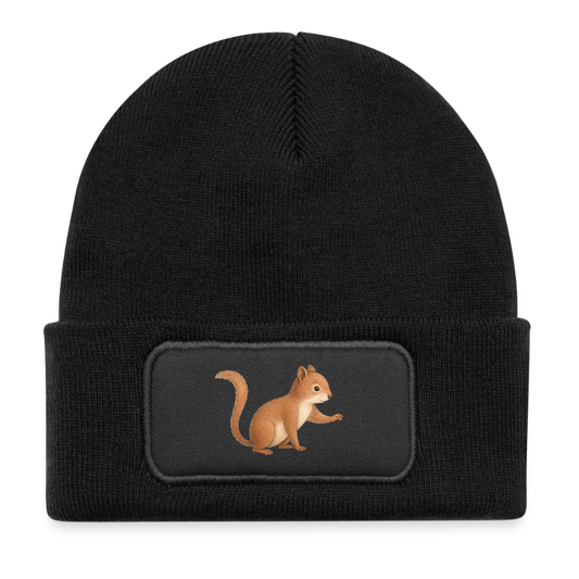 Kinder Beanie mit dem Eichhörnchen in schwarz