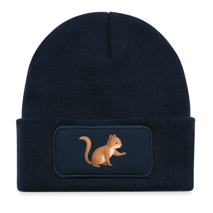 Kinder Beanie mit dem Eichhörnchen in dunkelbalu