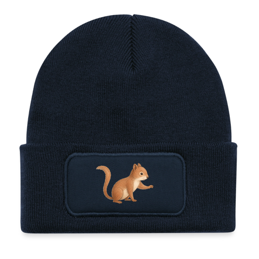 Kinder Beanie mit dem Eichhörnchen in dunkelbalu