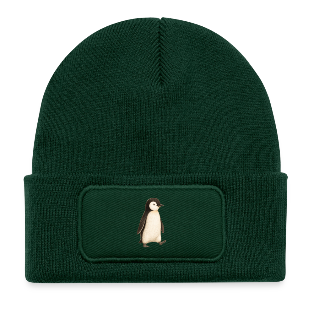 Kinder Beanie mit dem Pinguin in dunkelgrün