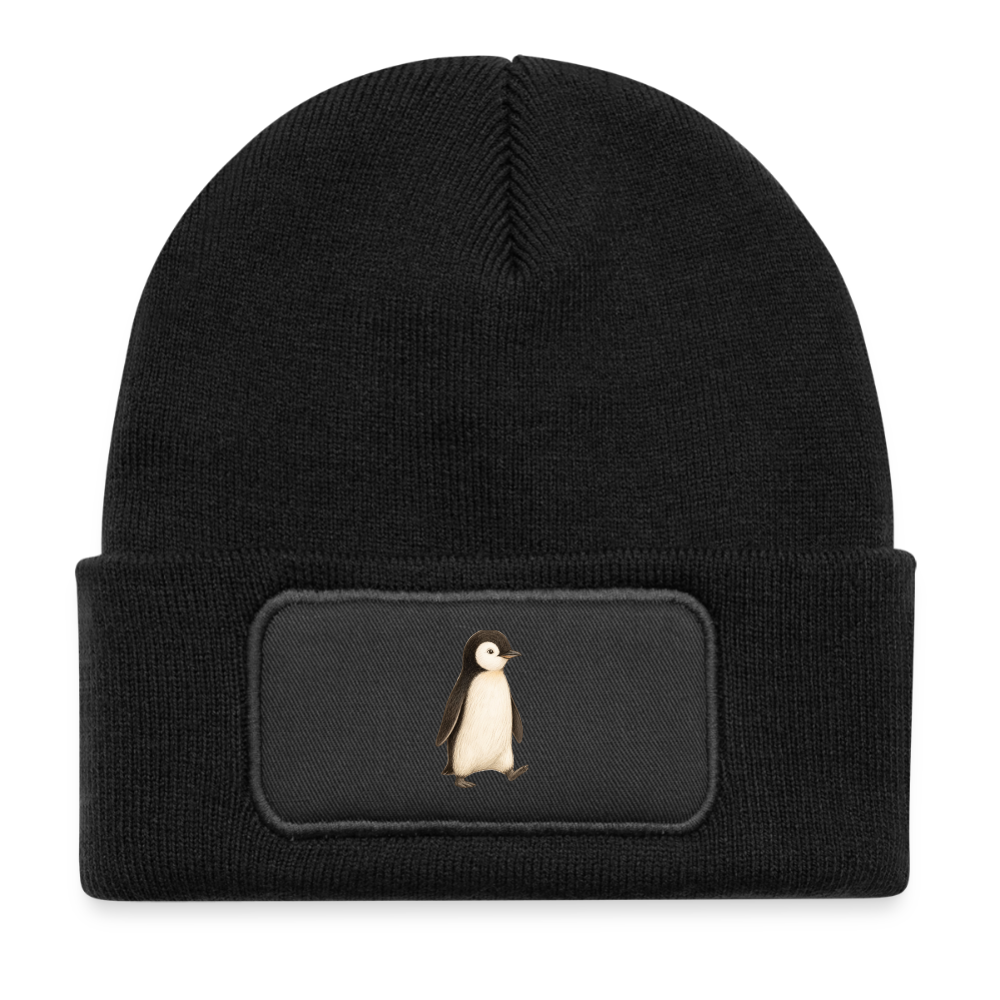 Kinder Beanie mit dem Pinguin in schwarz