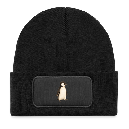 Kinder Beanie mit dem Pinguin in schwarz