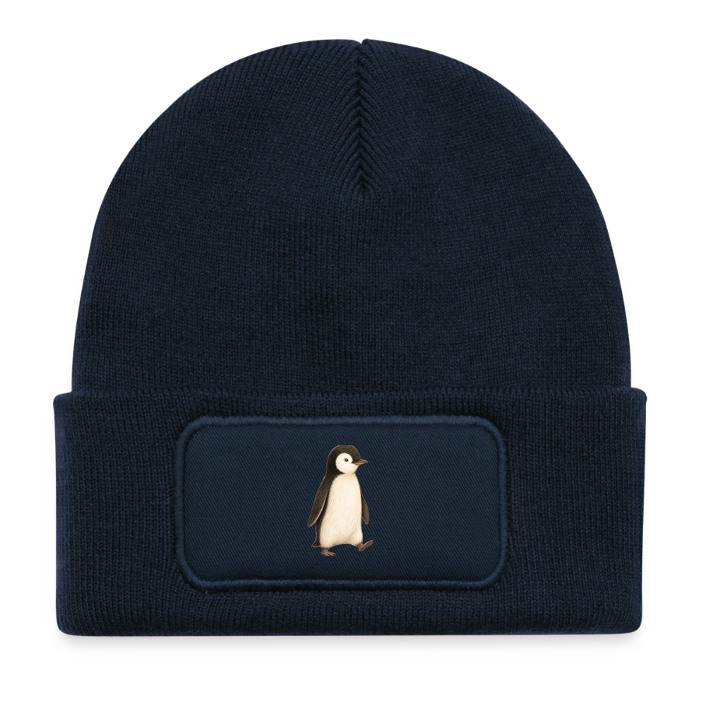 Kinder Beanie mit dem Pinguin in dunkelblau