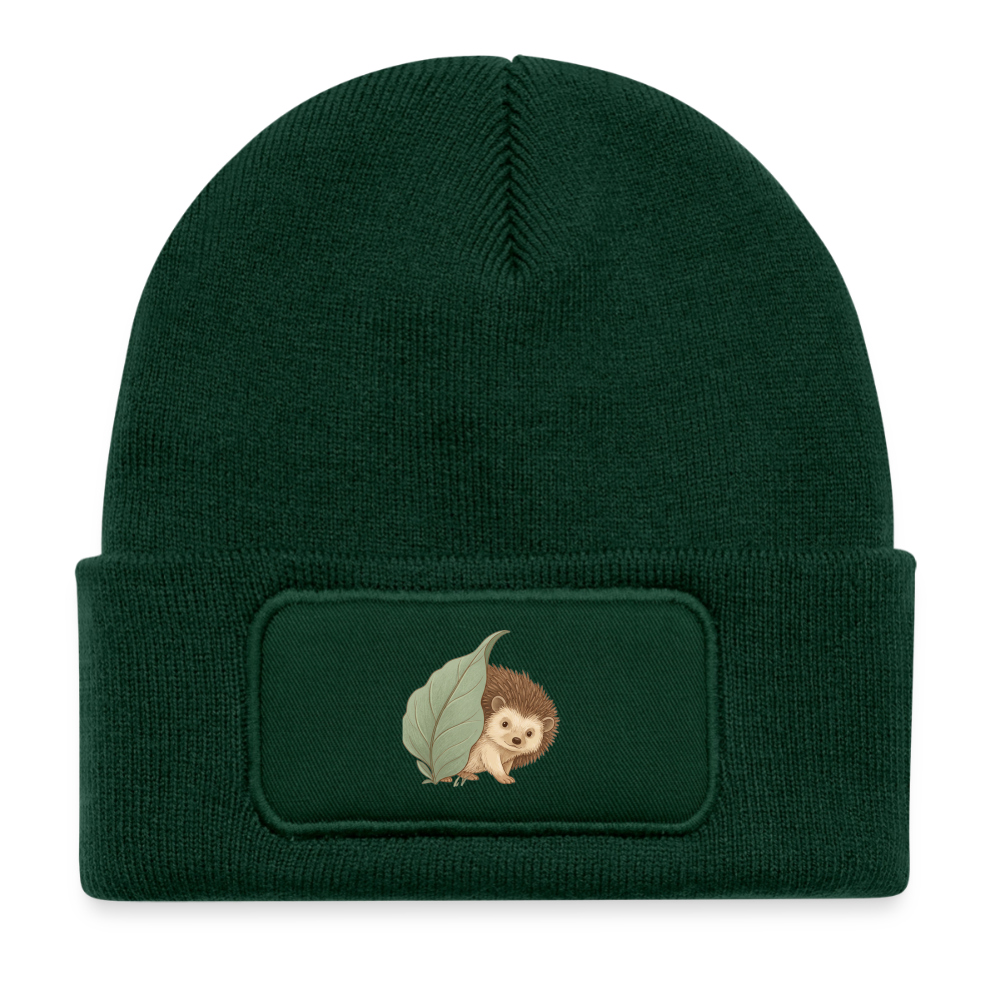 Kinder Beanie mit dem Igel in dunkelgrün