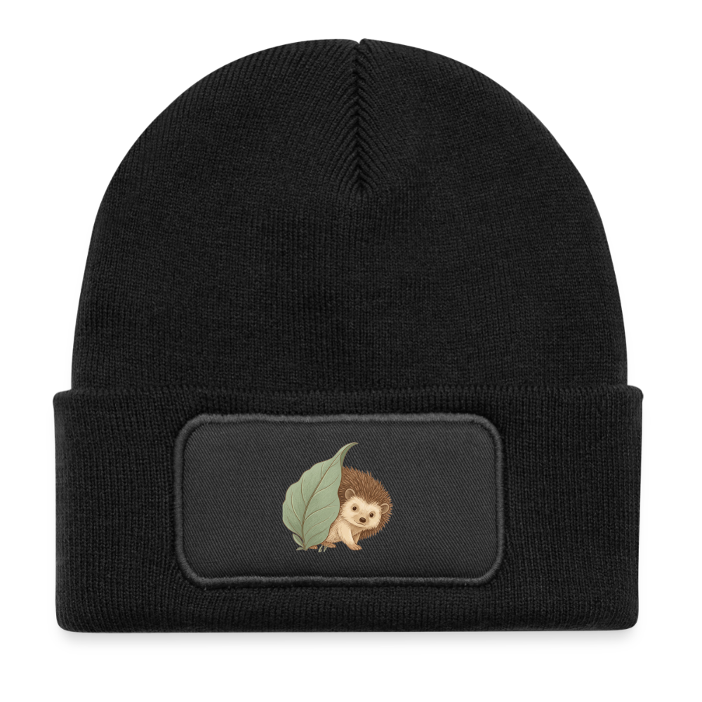 Kinder Beanie mit dem Igel in schwarz